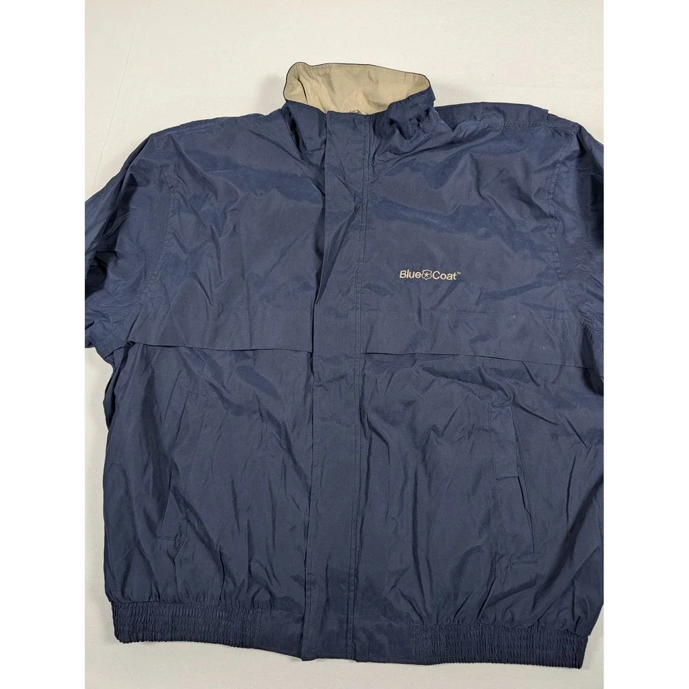 Antigua Tundra Jacket Navy Blue Khaki Mens XXL Water Resistant Zip Front